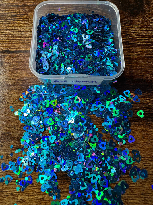 ✦ Blue Holo Hearts ✦