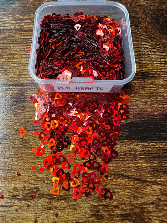 ✦ Red Holo Hearts ✦